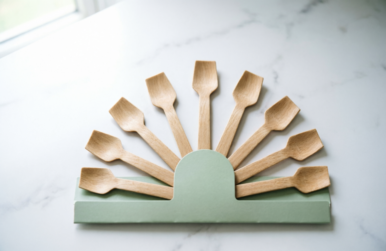 Harshu Disposable Wooden Spoon 95 mm | Mini Taster Spoon | Ice Cream Spoon | Pastry Spoon | Eco Friendly and biodegradable (Pack of 100)