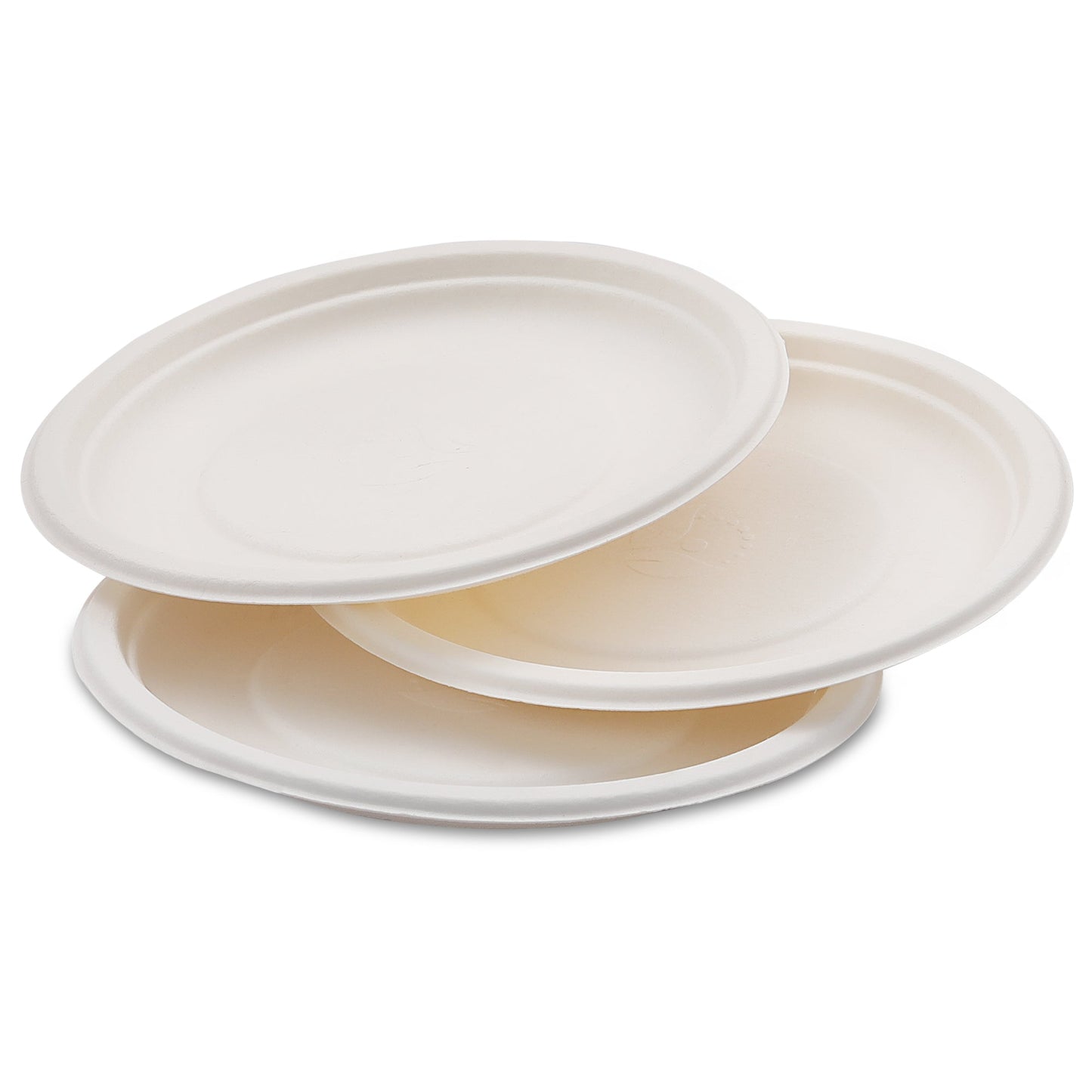 HARSHU 7 Inch Round Sugarcane Bagasse Plates (50 per pack)