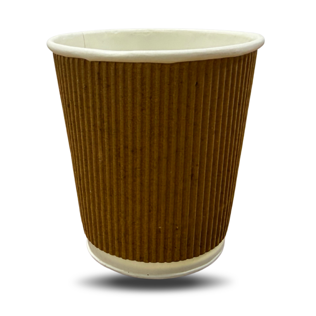 Ripple Paper Cups with Leak-Proof | Non-Slip | Ideal for Hot & Cold Beverages | Coffee | Party Cups (200 ml, 25 Pcs, Brown)