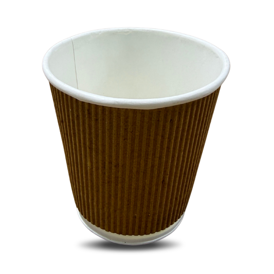 Ripple Paper Cups with Leak-Proof | Non-Slip | Ideal for Hot & Cold Beverages | Coffee | Party Cups (200 ml, 25 Pcs, Brown)