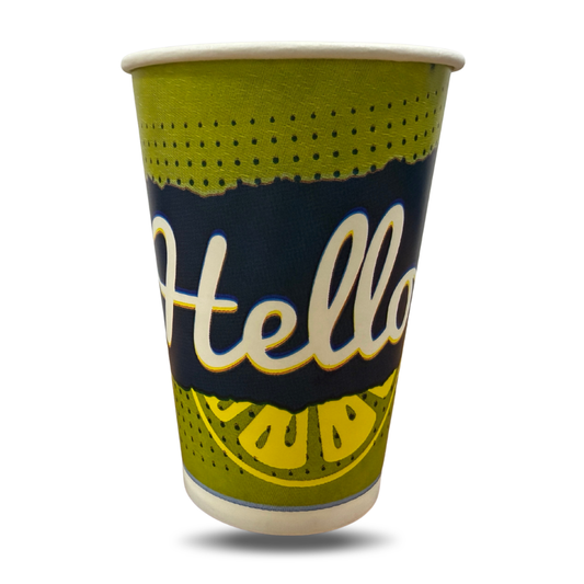 Paper Cups with Handle Suitable for Coffee, Tea, Cold Drinks | Disposable and Multi-Coloured (100% Biodegradable and Eco Friendly) (300ml, 50 pcs)