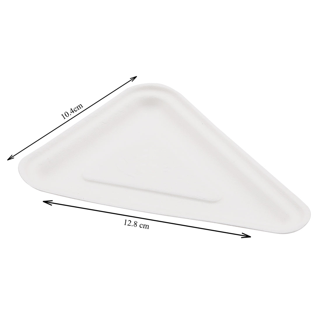 HARSHU Sugarcane Bagasse Triangle Snack Plate (50 per pack)