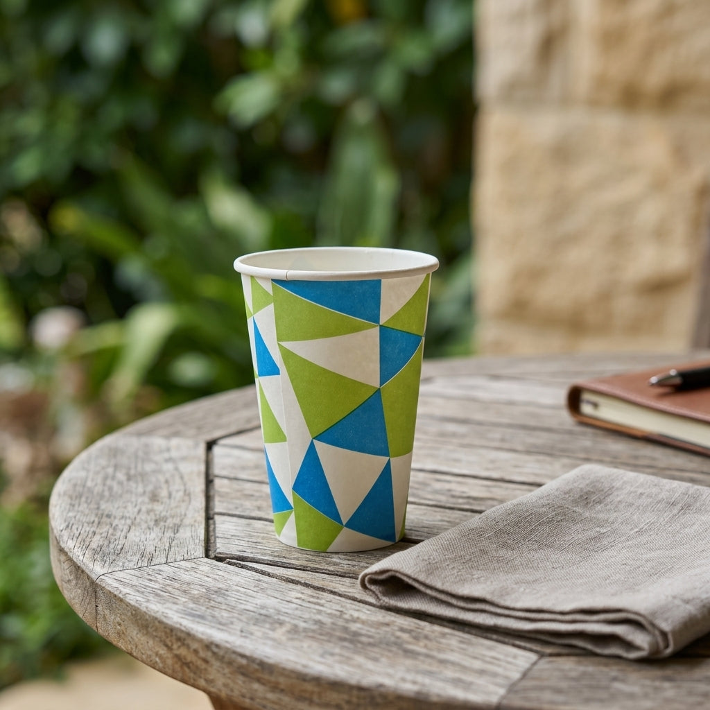 Paper Cups with Handle Suitable for Coffee, Tea, Cold Drinks | Disposable and Multi-Coloured (100% Biodegradable and Eco Friendly) (200ml, 50 pcs)