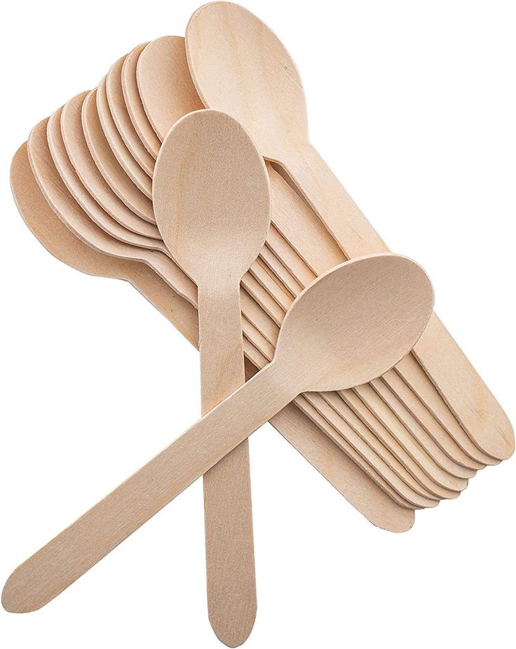 Disposable Wooden Spoons (Pack of 100, 140mm) | Wooden Dining Tableware Spoons Set | Ideal for Birthday, Wedding, Events & Party