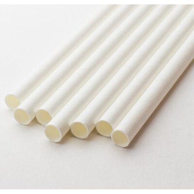 Biodegradable Disposable White Paper Straws | 8 mm, Pack of 140 | Eco-Friendly Drinking Paper Straws | Cold Drinks Juice Cocktails Soda (Non-Bendable)