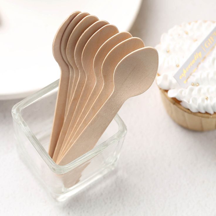 Disposable Wooden Spoons | Pack of 100pcs, 160mm | Wooden Dining Tableware Spoons Set | Ideal for Birthday, Wedding, Events & Party